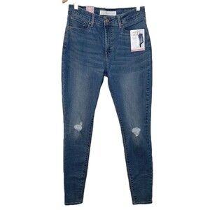 NEW Levi’s Jeans Blue Women Size 12L Medium Wash High Rise Super Skinny Stretch